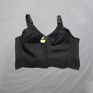 Capri Full Coverage Bra Women 44B Black Lace Trim Wireless 308LE